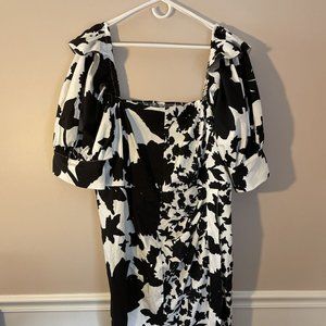 Christopher John Rogers X Target 20W/22W Black and White Floral Dress